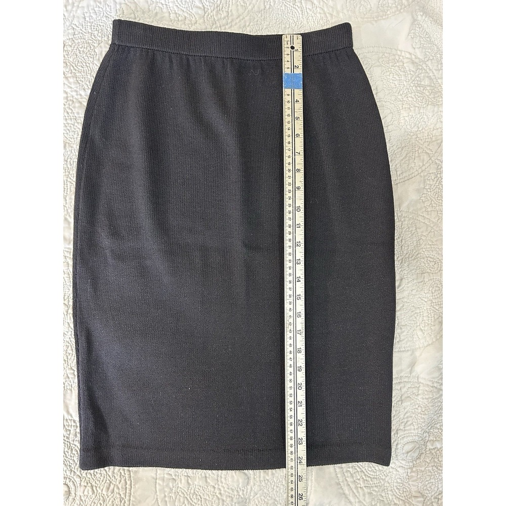 ST JOHN BASICS by Marie Gray Black Knit Pencil Skirt Size 6 - Picture 2 of 4